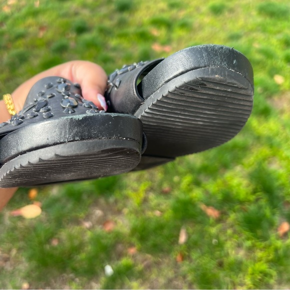 Tory Burch Brae Crystal Leather Slide Sandal Black Leather 5.5 - Picture 7 of 7